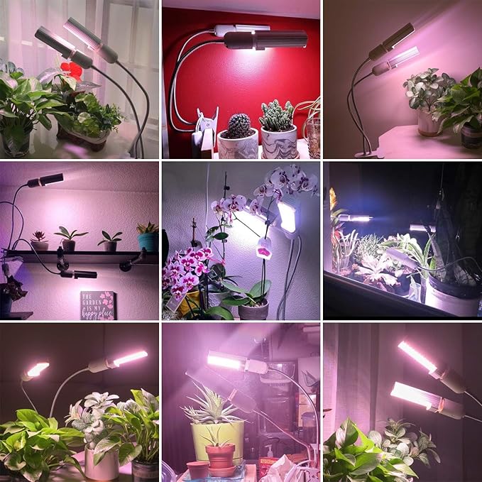 A Plus Smart LED Grow Lights for Indoor Plants - Real Time Sunlight Brightness Simulation Full Spectrum Grow Light with 2-24 Hours Timer Auto on/Off Independent Control Dual Heads Dimmable