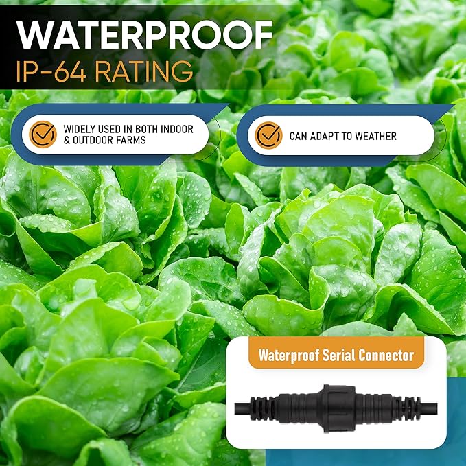 OmniHW 24 ft Full Spectrum LED Grow String Light- 12 Bulbs with 2ft Spacing for Plants Veg Flowers &amp Seedling in Greenhouse Indoor &amp Outdoor- 120 Hi- Efficacy Large Lightning Area&amp Waterpr