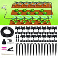 50FT Drip Irrigation System Kit Automatic Garden Watering System with 1/4 Drip Tubing &amp Quick Connect Fittings Adjustable Mist and Linear Columnar Modes for Greenhouse Raised Garden Beds Lawn