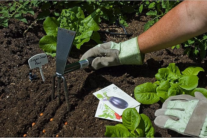Yard Butler ITT-4T Terra Tiller Hand Cultivator - Essential Gardening Tool for Yardwork - Power-Coated Steel Construction - Comfortable Grip - Long-Lasting - Rust-Resistant