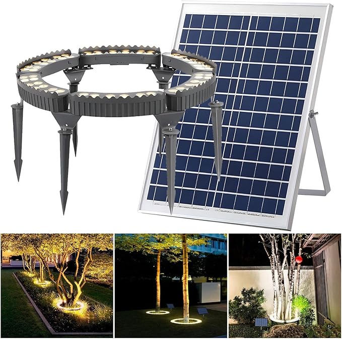 Outdoor Landscape Spotlights Solar Spot Lights Outdoor LED Low Voltage Landscape Tree Ring Lights Lawn Solar Lights Led Easy to Use(Pack of 6)