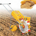 Manual Seeder Planter Tool Hand-Push Roller Seeding and Fertilizer Applicator Single-Wheel Row Planter Precision Garden Push Seeder Machine for Soy Peanut Corn(4 Nozzles)