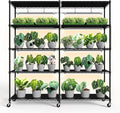 Bstrip 5-Tier Plant Shelf with Grow Light Large L-Shaped or Long Shape Indoor Plant Stand 8 Pack 192W T8 Full Spectrum Grow Lights for Indoor Plants &amp Seed Starting (58L x 13.8W x 59H)