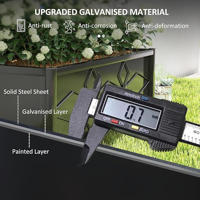 Garden BedOutdoor Planter Box Galvanized Raised Garden Bedwith for Climbing Vines