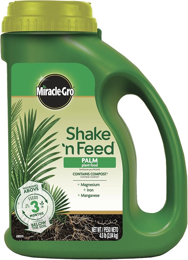 Miracle-Gro Shake 'N Feed Palm Plant Food For Container and In-Ground Plants Palm Trees Cycads and Tropical Plants 4.5 lbs.