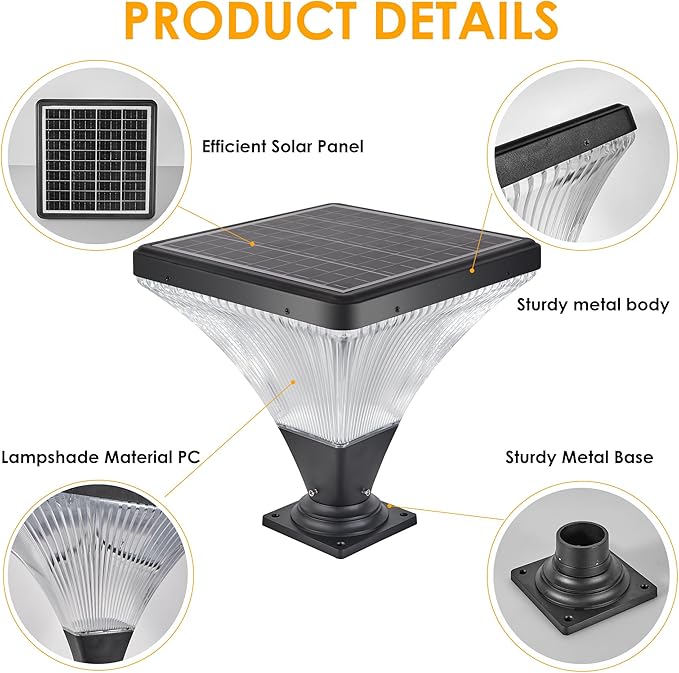 Outdoor Solar Spotlight - 6000K Diamond Cut Design Auto-On/Off Waterproof for Garden LED Landscape Lighting