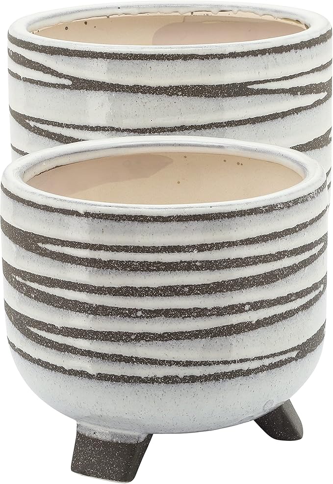 S2 Ceramic 68 Footed Planter White