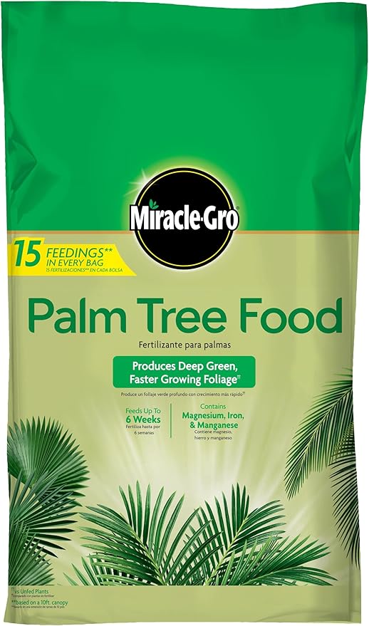 Miracle-Gro Palm Tree Food Plant Food for Deep Green Faster Growing Foliage with Slow Release Nitrogen 20 lbs.