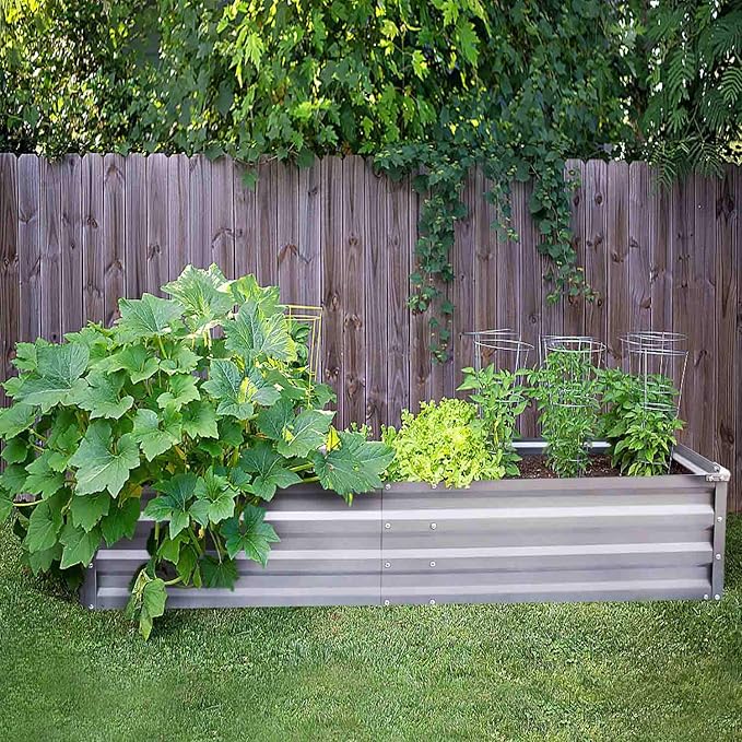 Galvanized Raised Garden Beds for Vegetables Metal Planter Boxes Outdoor Large Patio Bed Kit Planting Herb 5x3x1ft