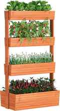 FILWH Wooden Raised Garden Bed Vertical Planter Box Freestanding Plant Stand for Indoor Outdoor Plants Herbs Flowers Vegetables Gardening (Reddish Brown 4-Tier29.9 x 17.9 x 55in)