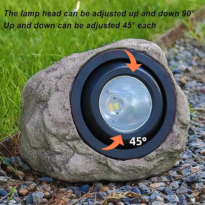 Solar Spotlight – Garden Stone LED Outdoor Spot LightSolar Powered Rock Lamp Warm Glow Illumination Weather-Resistant Build Easy Placement Eco-Friendly Energy Saving |Solar Lighting