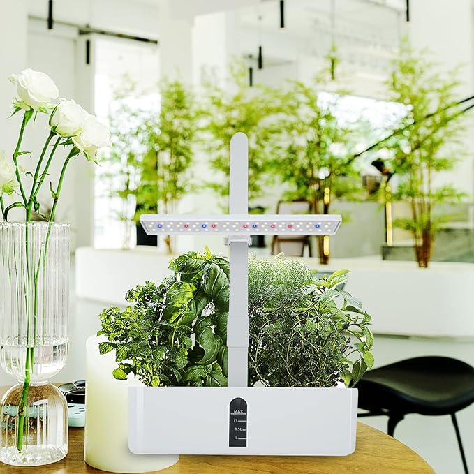 Hydroponics Growing System Indoor Garden Kit with Desk Lamp LED Plant Grow Light Stylish Decoration for Home Kitchen