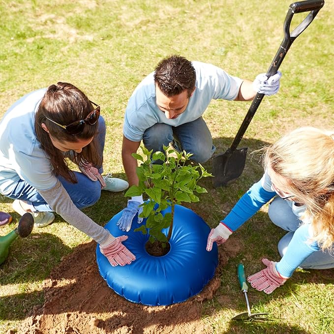 Tessco for you 8 Pack 15 Gallon Tree Watering BagsSlow Release Tree Watering Ring35.4 Inch PVC Drip Irrigation Water PouchRound Automatic Drip System for Planting Gardening and Shrubs (Blue)