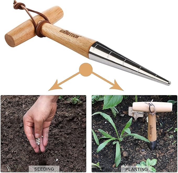 Gardtech Garden Tool Set Made by Real Ash Wood Handle and Thicken Stainless Steel- 3 Pcs Including Garden Hand Trowel Transplant Cultivator-Gardening Gifts for Gardener