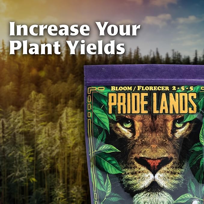 Pride Lands Premium Organic Bloom Fertilizer with NO Fillers Bigger Buds and Flowers Brighter Plants with Our Complete Bloom Nutrients Recharge Soil and Boost Growth with Optimal Blend of NPK 2 lb