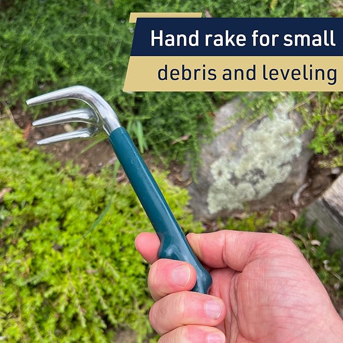 Garden Shovel and Rake Combo Multi Tool - 17-Inch Garden Hoe and Trowel with Comfortable Grip for Easy Planting Weeding and Cultivating - Two in One Gardening Tools by Kings County Tools