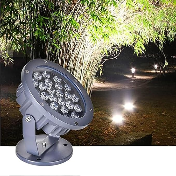 LED Beam Spotlight - Outdoor Tree Floodlights IP66 Waterproof Patio LED Spotlight 100-240V Rotatable Round Garden Landscape Light for Lawn Hotel Patio Tree Lighting(Yellow12W)