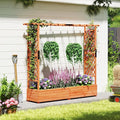 ORALNER Raised Garden Bed with Trellis Wooden Planter Box with Climbing Frame Outdoor Elevated Garden Box for Vegetables Herbs Flowers Fruits (Extra Large)