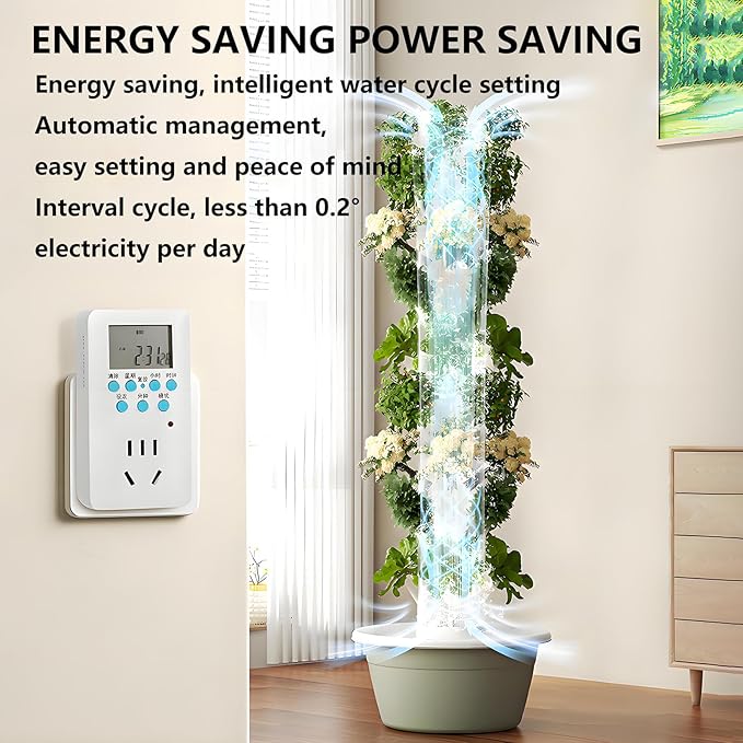 Hydroponics Growing System Vertical Tower Aeroponic Tower Garden with Climbing Trellis Detachable Colonization Cups Hydroponic Tower for Herbs Fruits and Vegetables 5Layer