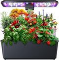 GarveeLife Hydroponics Growing System - 12 Pods 30 in Height 30W 120 LED Grow Light Silent Pump Automatic Timer 3.5 in HD Screen Smart Controls