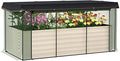 Outsunny 7.3 x 3.4 x 2 ft Galvanized Raised Garden Bed with Crop Cage Plant Protection Net and Shade Cloth Roof Metal Planter Box with Cover for Vegetables Flowers Herbs Beige