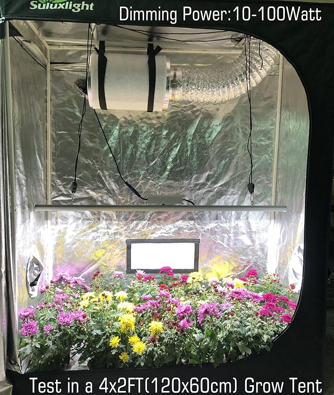 LED Grow Light Lamp for Indoor Plant Seedling Germination Vege Flower GrowthFull Spectrum CRI 90+ High Output White Light CCT 6500KIsolated Dimming Driver with On/Off Switch100 Watt4Feet