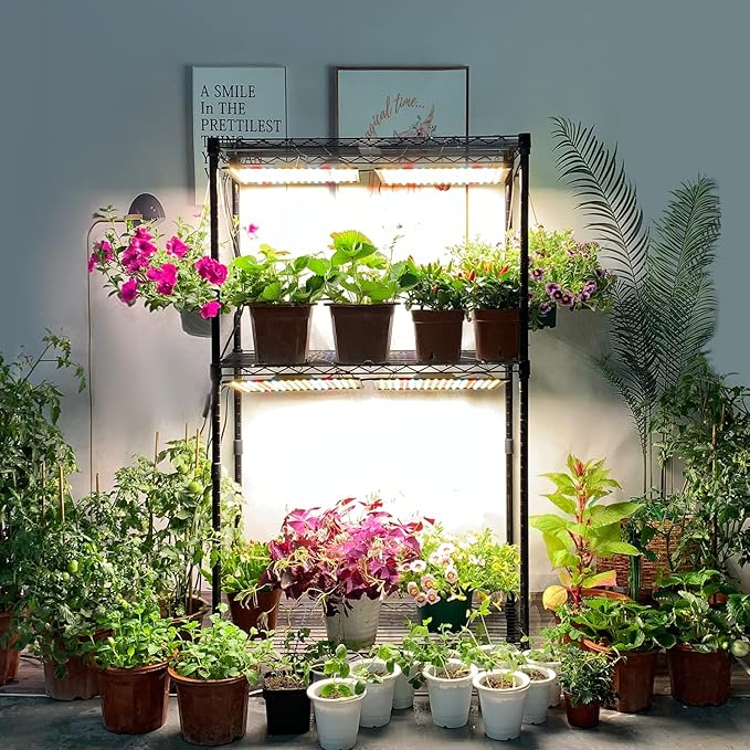 Grow Light (2-Pack) 200W LED Grow Lights for Indoor Plants Full Spectrum Plant Growing Lamps for Seedling Veg and Bloom