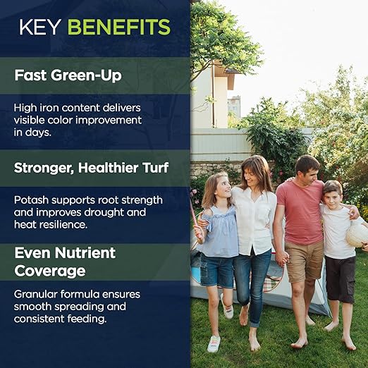 Supply Solutions | ProGreen 12-0-8 Plus 14% Iron | Granular Lawn and Garden Fertilizer - Plant Food Support for Deep Green Color and Stronger Roots - Perfect Spring Boost for Lawns (10 Pounds)