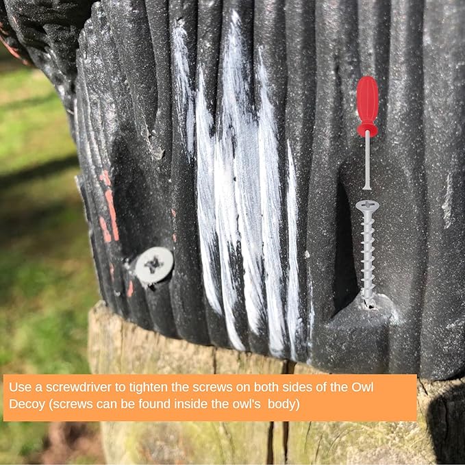 Hedoc Fake Owl Decoys to Scare Birds Away Rotating Head Sculptures Nature Enemy Scarecrow Plastic Statues Pest Repellent Bird Control and Pigeon Deterrent Outdoor Yard Garden Protectors