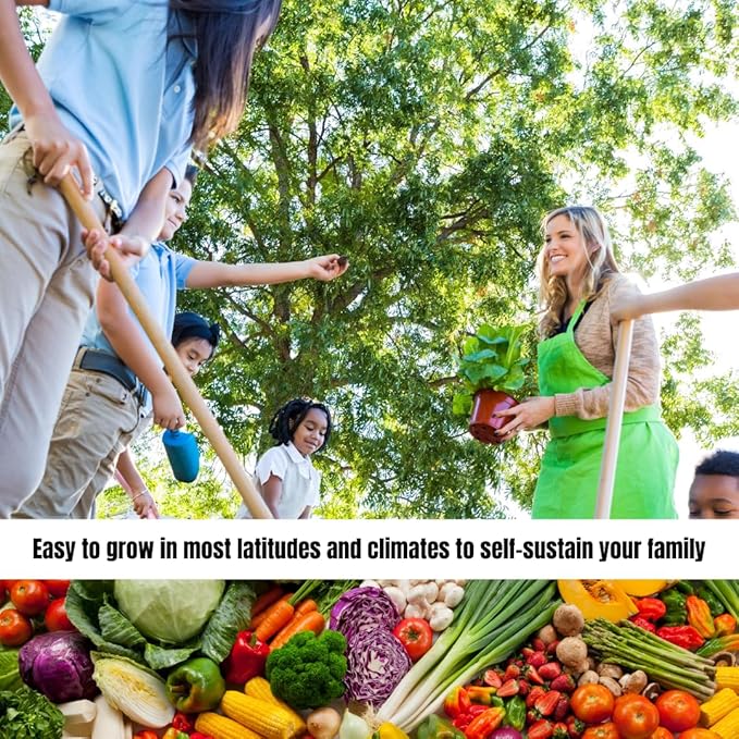 Survival Garden Heirloom Seeds Non GMO - 105 Varieties of Herb Fruit and Vegetable Seeds for Planting Home Garden Plus Seed Storage Organizer Vault - Non Hybrid Open Pollinated by Grow For It