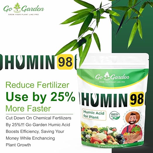 Go Garden Humic Acid for Plants (Humic Acid 98%) - Natural Plant Growth Stimulator - Organic Plant Food 450 G