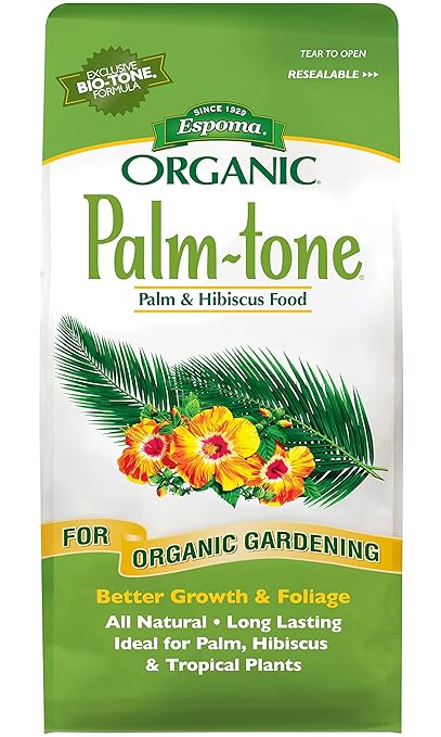 Espoma Organic Palm-Tone 4-1-5 Natural &amp Organic Plant Food 4 lb. Bag Organic Fertilizer for Palm Hibiscus &amp Tropical Plants - Pack of 3