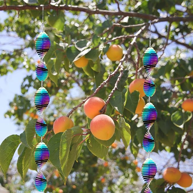 Wind Spinners Outdoor Garden Decor Gifts for Women Men Rainbow 3D Reflective Metal Wind Spinner Stainless Steel Hanging Ornament for Yard Outside Patio Porch