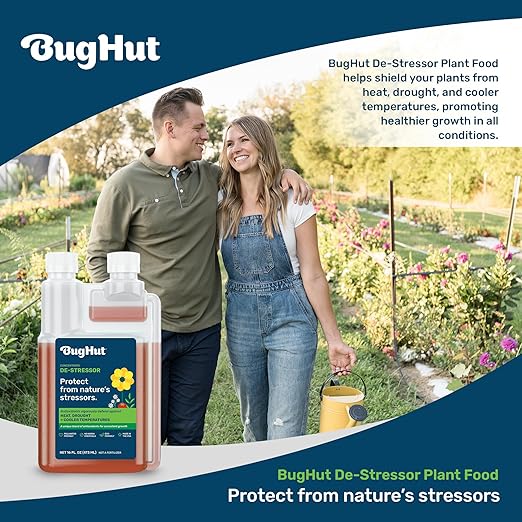 BugHut De-Stressor Plant Food - Natural Antioxidant for Healthy Growth and Protection - Liquid Antioxidant for Indoor and Outdoor Plants Flowers Vegetables - 16 fl oz Makes 63 gallons