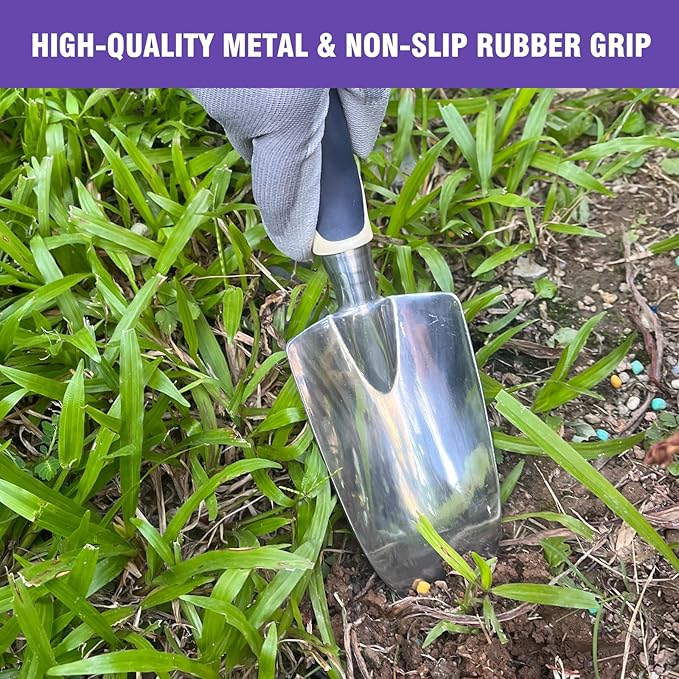 Gardening Tool Set 9-Piece Heavy-Duty Aluminum Garden Tools with Non-Slip Handles and Large Tool Bag with Storage Pockets Durable Hand Gardening Tools - Perfect Gardening Gift for Men and Wome