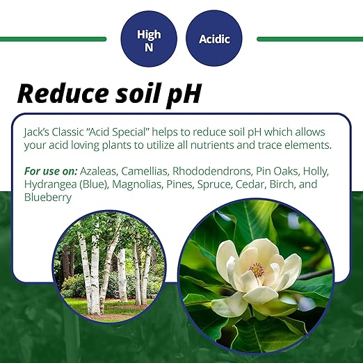 Jack's Classic 17-6-6 Acid Special Water-Soluble Fertilizer with Micronutrients to Promote Vegetative Growth and Blooms in Acid Loving Plants 4lbs
