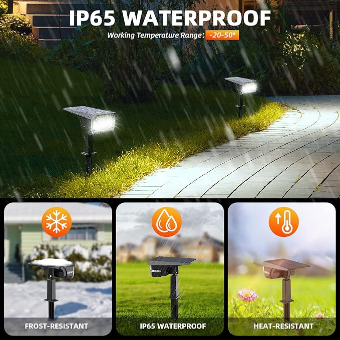Solar Spot Lights OutdoorIP65 Waterproof 40 LEDs Landscape SpotlightsUSB &amp Solar Powered Wall Lights3 Modes Outdoor Solar Garden Lights for Yard Porch 4 Pack