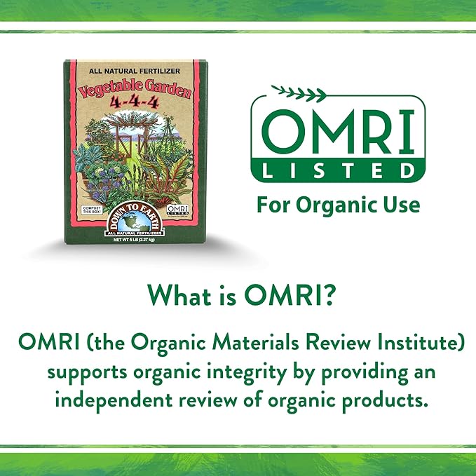Down To Earth All Natural Fertilizers Organic Vegetable Garden - Plant Food for Vegetables Herbs Greens and Raised Beds 4-4-4 25 lb