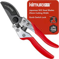 Kimura® 8 Pro Bypass Pruning Shears Heavy Duty Japanese SK5 Steel Blades 1 inch Cut Capacity Non-Slip PVC Coated Handles Lightweight &amp Ergonomic Japanese Pruners Professional Garden Clipper