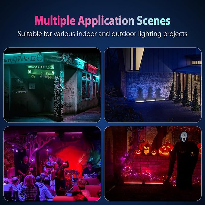 LED Wall Washer Light with RF Remote 7200LM Brightness Dimmable RGBW LED Bar Light AC120V 20 Waterproof Color Changing Linear Wall Washing Lamp for Outdoor &amp Indoor Lighting Projects