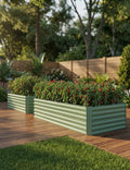 Raised Garden Bed 8x4x2ft Galvanized Raised Garden Bed Metal Extra Large Raised Beds for Gardening Outdoor Garden Bed 24 Height Green