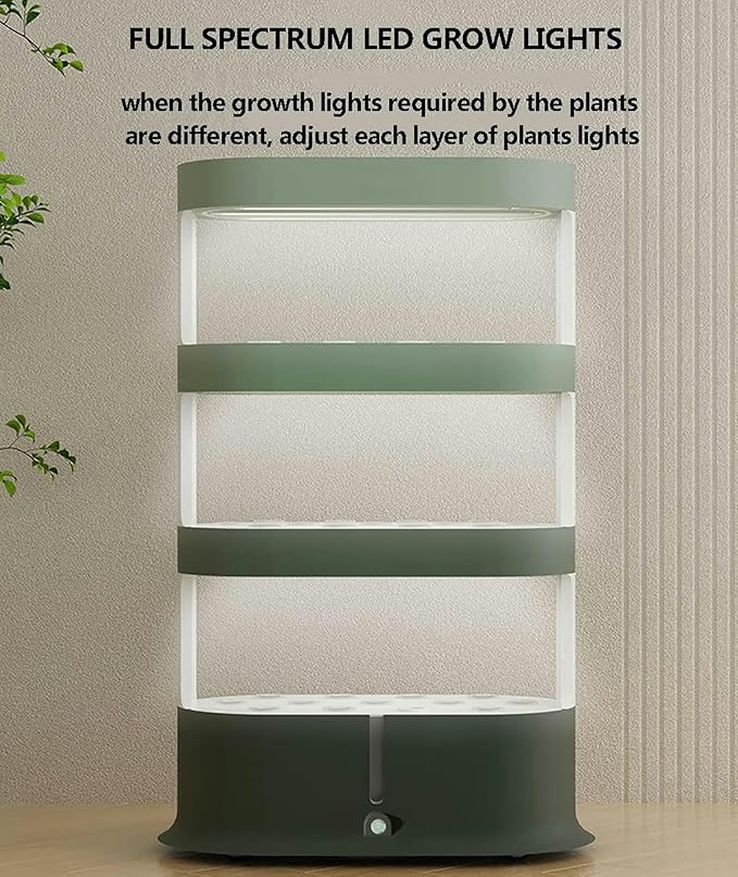 48 -Pod Hydroponic Culture Adjustable Hydroponic Culture Kits with LED Growth Light Automatic Timer Hierarchical Control Interior Garden Pot for The