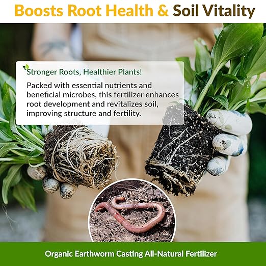 Old Potters Organic Earthworm Casting All-Natural Fertilizer for Indoor and Outdoor Planting Enhances Root and Overall Health Revitalizes Soil with Health Microbes 25 lbs