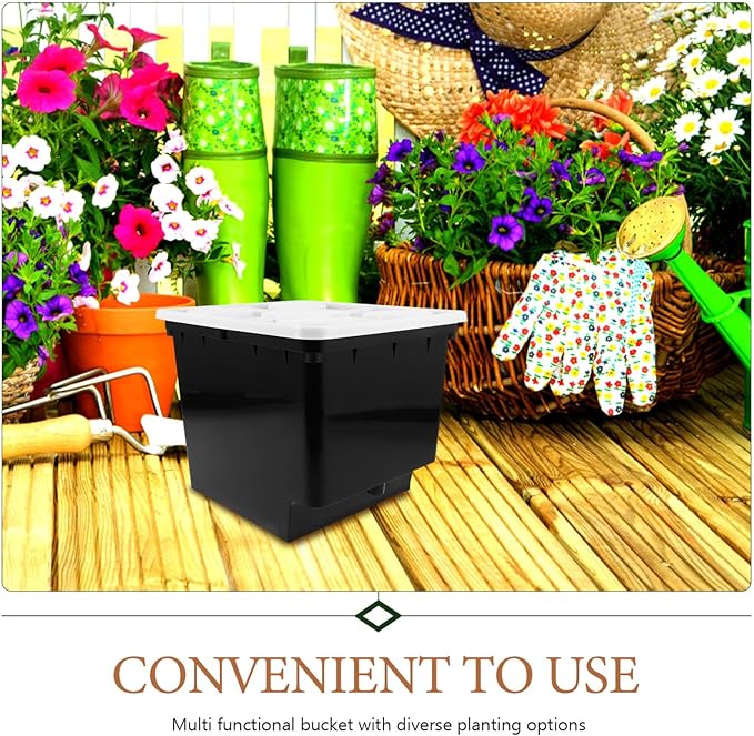 Happyyami Soilless Cultivation Bucket for Hydroponic Plants for Indoor Growing System Easy to Assemble Stable for Vegetables Fruits and Flowers