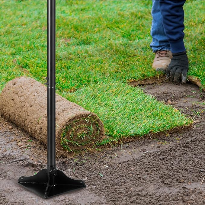 48 Inch Handle Steel Tamper 8 x 8 Heavy Duty Garden Tamper Tool Labour-Saving for Levelling Land Installing Paving Stones and Repairing Pavements
