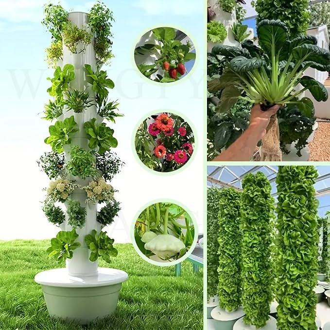 Hydroponic Tower with Grow Lights Hydroponic Kit 20/28/36 Pods Plant Growing System Grow Herbs and Vegetables Houseplant Farming with Water Circulation and Automatic Timer5Layers/20Pots