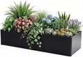 IDEALHOUSE 54x20 Metal Planter Box with Drainage Holes &amp Rounded Corners – Modern Heavy Duty Steel Raised Garden Bed with Snap-On Assembly for Patio Gardening &amp Balcony