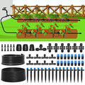 MIXC 230FT Quick-Connect Drip Irrigation System Kit Automatic Garden Watering System with 1/4 &amp 1/2 Fast-Lock Tubing - Adjustable Nozzles &amp Sprinklers for Garden Greenhouse Lawn Potted P