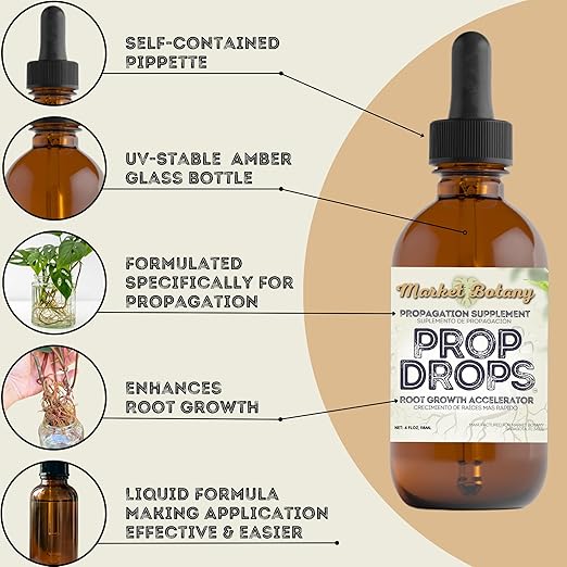 Propagation Bundle | Prop Drops + Leaf Shine Spray | Root Growth Booster &amp Natural Leaf Cleaner for Healthy Vibrant Houseplants