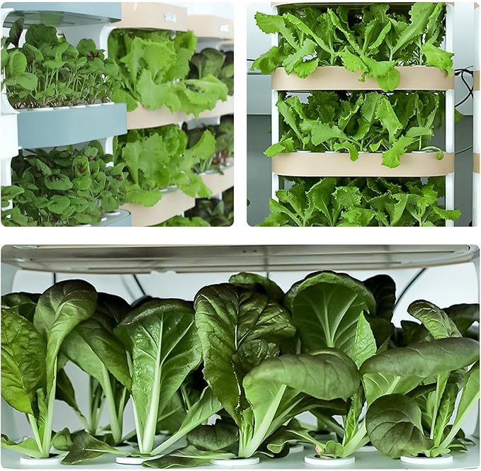 Hydroponics Growing System Indoor Hydroponic Grow Tower Hydroponics Tower with Remote Control with Auto Timer and Grow Light for Herbs Plants Vegetables Fruit(Green105cm/41in)
